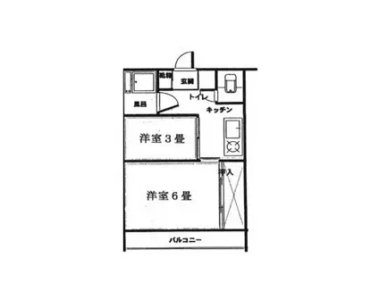 小島ビル(2K/5階)の間取り写真