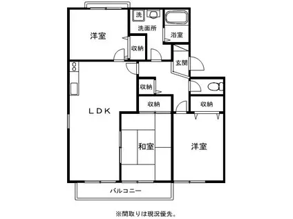 グローバルベレッジTANAKA(3LDK/2階)の間取り写真