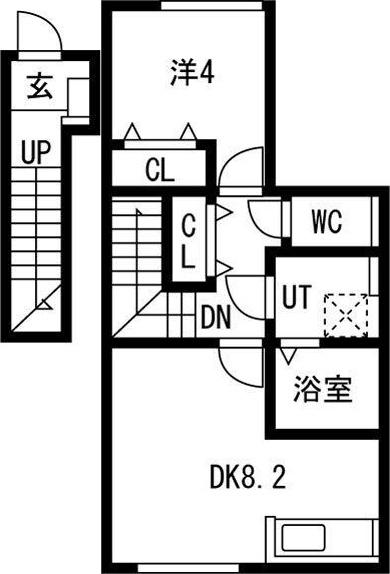とってもたのし荘 (1LDK/2階)の間取り写真