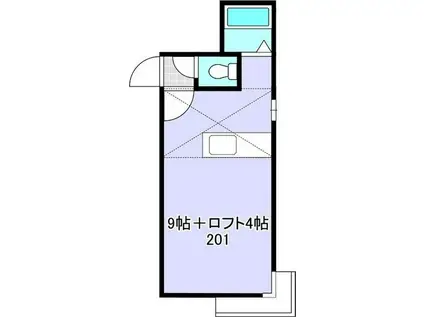 プレスティジャス美園(ワンルーム/2階)の間取り写真