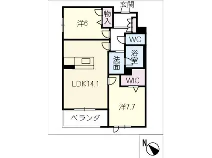 ベルラシック(2LDK/2階)の間取り写真
