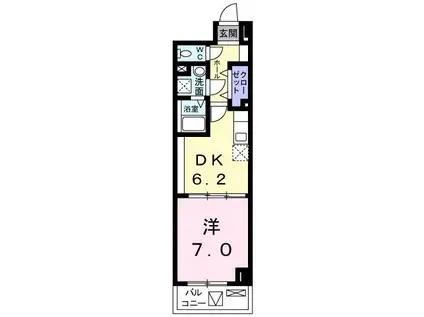 タウンコート神谷町(1DK/3階)の間取り写真