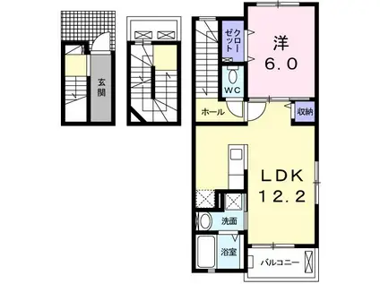 CASAFERIO(1LDK/3階)の間取り写真