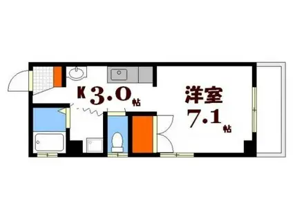 サヴァーヴィルラ(1K/4階)の間取り写真