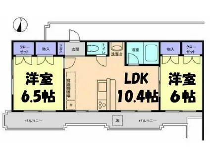 T・R・Kハイム東越谷(2LDK/3階)の間取り写真