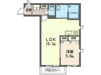 SOLEIL AKABANEDAI(1LDK/1階)の間取り写真