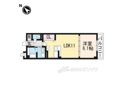 グローリ南草津Ⅱ(1LDK/5階)の間取り写真