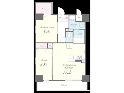 ダイレ・エヌ(1SLDK/8階)の間取り写真