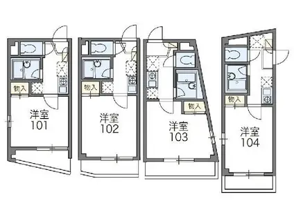レオパレスミヨシ(1K/3階)の間取り写真
