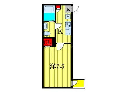 オーガスタABIKO(1K/1階)の間取り写真