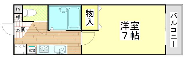 SEPTILE 佐堂(1K/1階)の間取り写真
