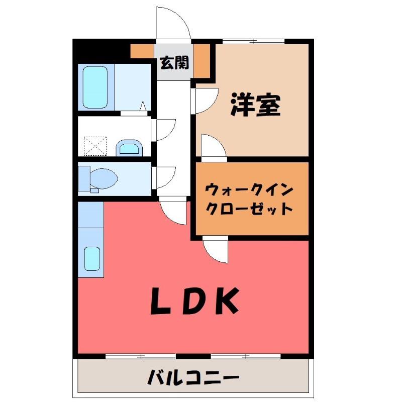 文京レジデンス(1LDK/1階)の間取り写真