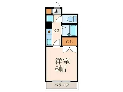 エンジョイスペースオカダI(1K/4階)の間取り写真