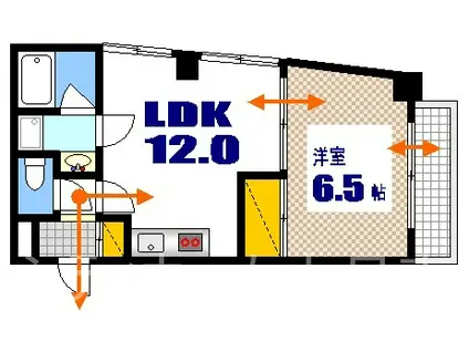 ピアーチェ住吉(1LDK/6階)の間取り写真