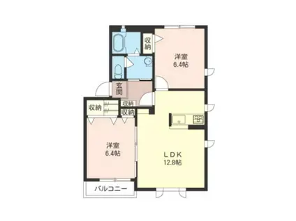 フィオーレ(2LDK/2階)の間取り写真