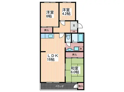 広島総合卸センターC号棟(3LDK/1階)の間取り写真