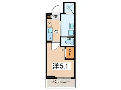 高座渋谷ヒルズ(1K/1階)の間取り写真