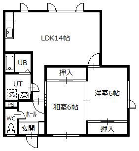 フォレストハイム(2LDK/1階)の間取り写真