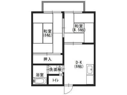 ハイツ白井B棟(2DK/2階)の間取り写真