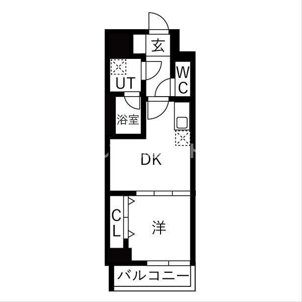 OAKLANCE 森下II(1DK/12階)の間取り写真