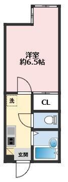 サザンテラス茅ヶ崎(1K/1階)の間取り写真