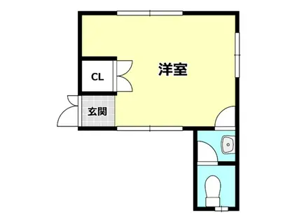 レインボーハイム(ワンルーム/1階)の間取り写真