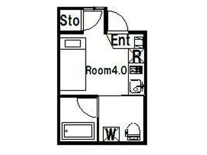 ラ・カバーニャ(ワンルーム/1階)の間取り写真