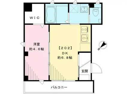 ビューノ大崎(1DK/2階)の間取り写真