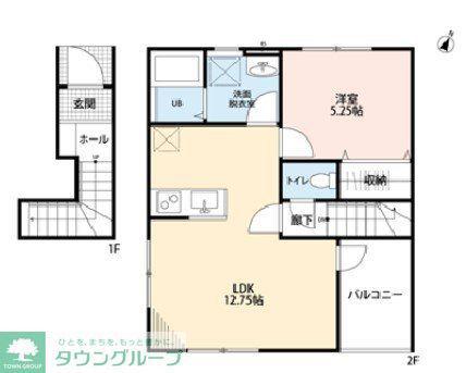 リーブルファイン野田中野台(1LDK/2階)の間取り写真