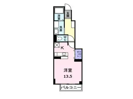 グリーンヒル(1K/1階)の間取り写真