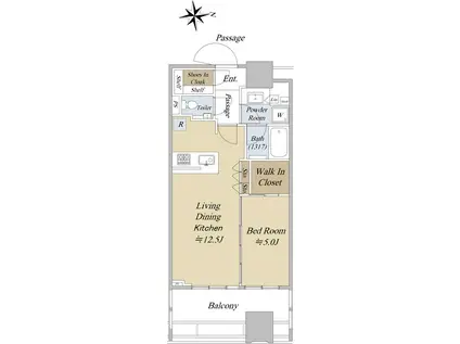 シティタワー銀座東(1LDK/15階)の間取り写真