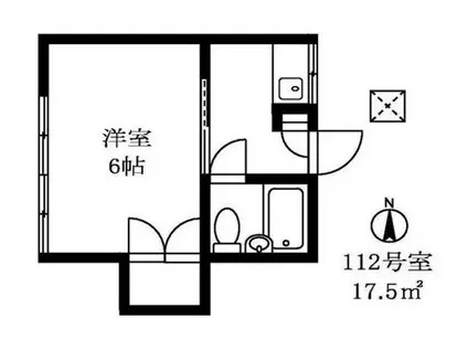 松林コーポ1号棟(1K/1階)の間取り写真