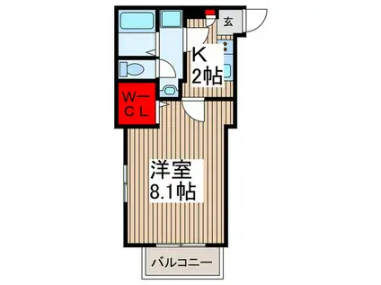 LA LUCE星の宮(1K/2階)の間取り写真