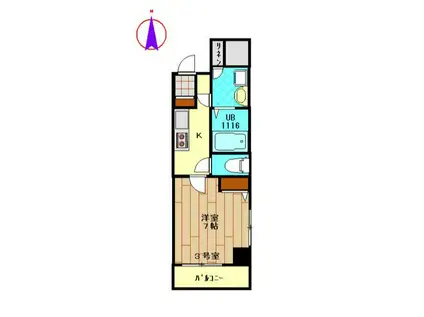 グッドウィル藤棚(1K/6階)の間取り写真