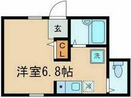 アペックス・下高井戸II(ワンルーム/1階)の間取り写真