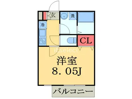 アフェット幕張10(1K/2階)の間取り写真