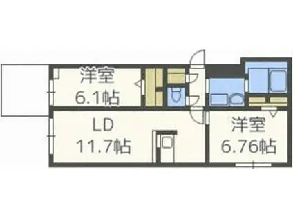C-SELECTION STELLAII(2LDK/3階)の間取り写真
