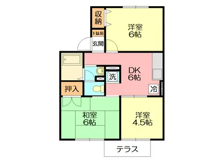 ハイツ須藤I(3DK/1階)の間取り写真