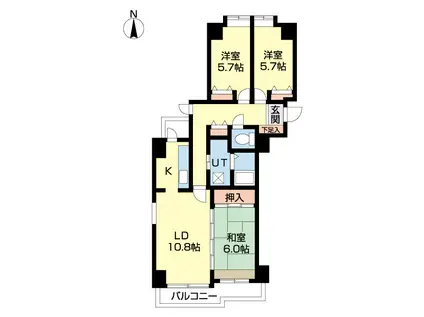 オ・ドミール北19条(3LDK/1階)の間取り写真