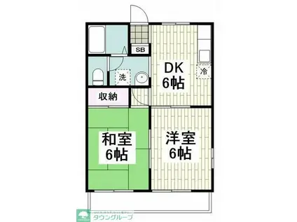 メゾンウエスト(2DK/2階)の間取り写真