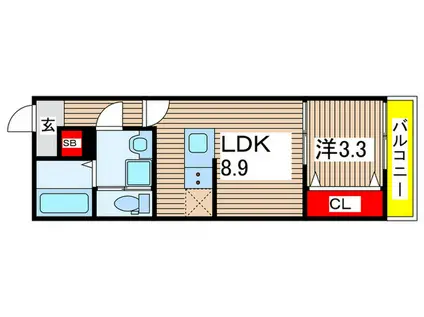 SOAR SECOND(1LDK/1階)の間取り写真