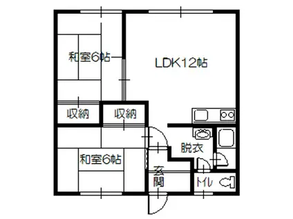 コーポエトワールB(2LDK/1階)の間取り写真