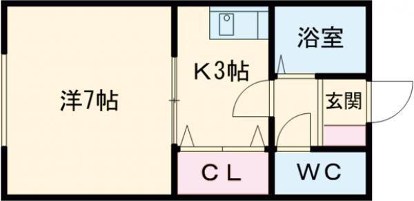 ハイツ愛里須(1K/2階)の間取り写真