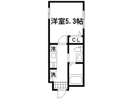 COSMOS新井薬師(1K/2階)の間取り写真