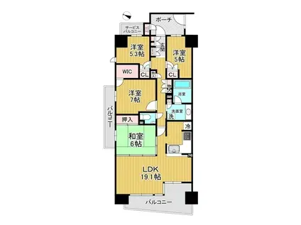 アネージュ上水戸(4LDK/6階)の間取り写真