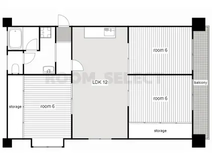 ハイツ東桜(3LDK/4階)の間取り写真