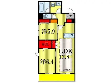 VICTOIRE 南流山(2LDK/4階)の間取り写真