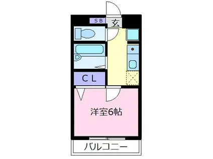 RINON恵我之荘(1K/3階)の間取り写真