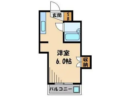 ガーデンパレスI(ワンルーム/1階)の間取り写真