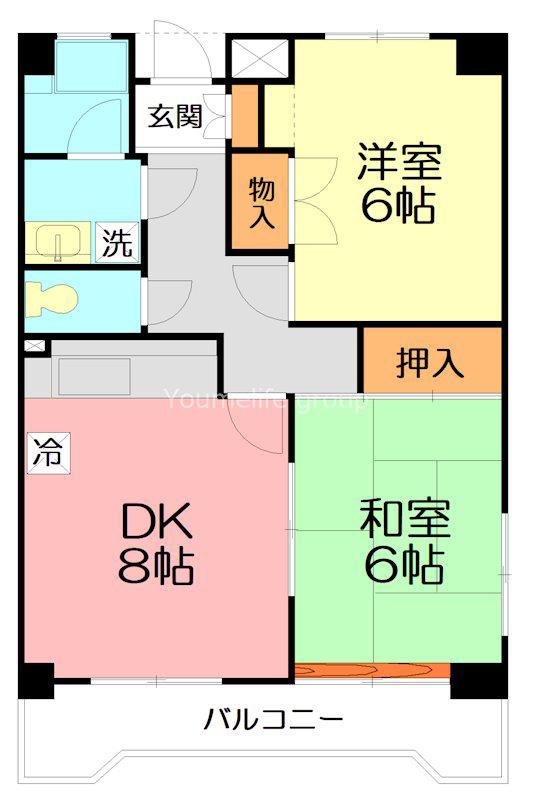レジデンス和(2DK/5階)の間取り写真